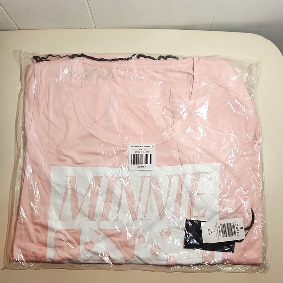 ❤️NWT VINTAGE TORRID TOP - MINNIE MICKEY MOUSE SUPER SOFT SHORT SLEEVE SLEEP TEE - Picture 6 of 14